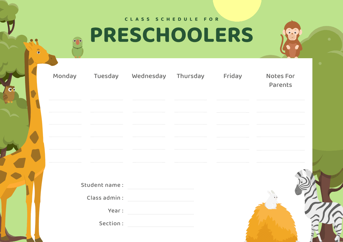 wild-animals-illustrated-pre-school-class-schedule-kit-template-thumbnail-img